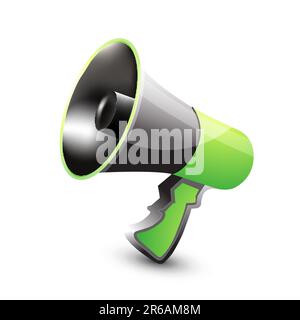 illustration of loudspeaker sign on white background Stock Vector