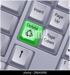 illustration of recycle keyboard button Stock Vector