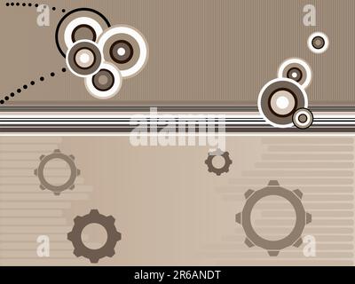 Business background - Tan circles and Cogs on a contra tan background Stock Vector