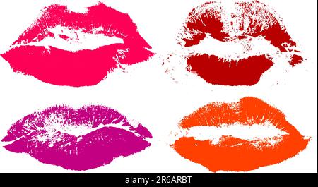 lips with different lipstick,  this  illustration may be useful as designer work Stock Vector