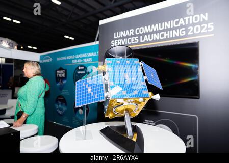 stand at Space-Comm Expo 2023 space technology event in the Farnborough ...