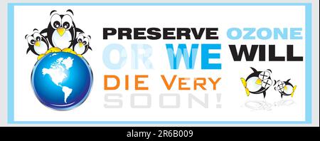 save the penguins at south pole Stock Vector