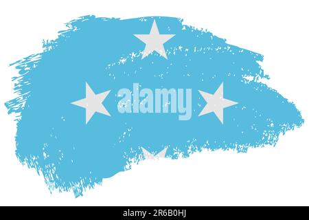 Micronesia hand drawn grunge style flag icon set. Micronesian banner in ...