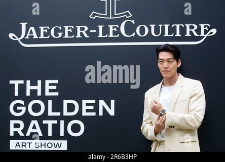 Seoul, South Korea. 8th June, 2023. South Korean actor Kim Woo- Bin, attends a photocall for the Jaeger-LeCoultre ‘The Golden Ratio Art Show' event at the Lotte World Mall park in Seoul, South Korea on June 8, 2023. (Photo by: Lee Young-ho/Sipa USA) Credit: Sipa USA/Alamy Live News Stock Photo