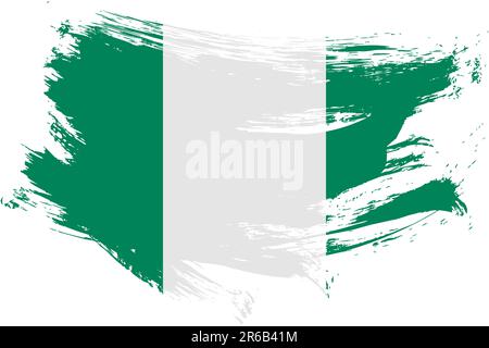 Hand Drawn National Flag Of Nigeria Isolated On A White Background ...