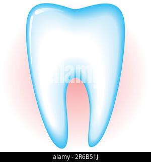 Sick tooth isolated on a white background. Vector illustration Stock Vector