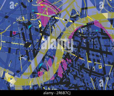 Abstract vector design of a confusing streetmap Stock Vector
