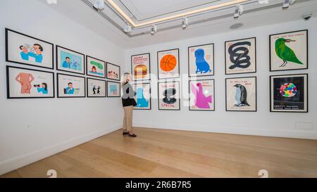 London, UK. 8th June, 2023. Works by David Shrigley at Phillips, including works on paper, prints and multiples. The auction will take place on Phillips.com from 7 to 14 June. Credit: Guy Bell/Alamy Live News Stock Photo