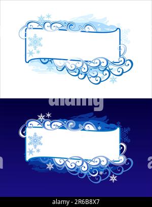 christmas banner / vector background / Two variants for use on a light or dark background Stock Vector