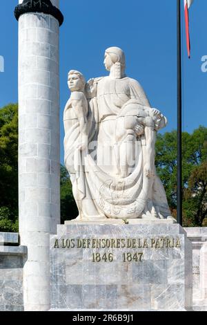Monument to the Nine Heroes, Monumento a Los Ninos Heroes, Bosque de Chapultepec Park, Mexico City, Mexico Stock Photo