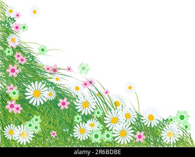 Grass silhouette green, summer background Stock Vector