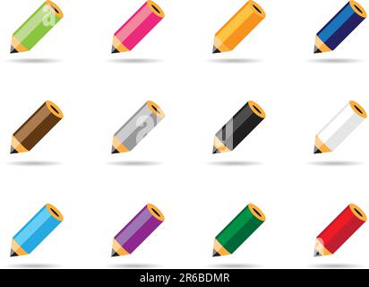 Set of colored pencils for your design Stock Vector