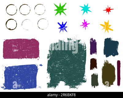 Grunge elements 2 - Highly Detailed vector grunge elements. Grouped and layered for ease of use and coloring Stock Vector