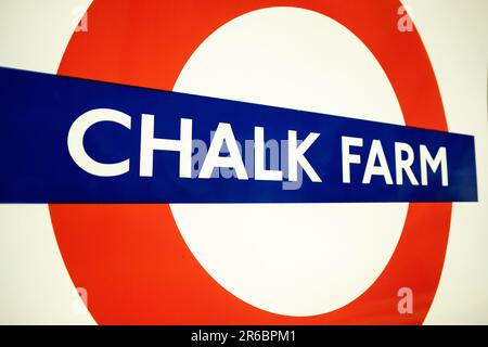 LONDON- MARCH 21, 2023: Chalk Farm Underground Station, a Northern Line station in borough of Camden, north London Stock Photo