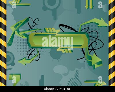 Vector abstract grunge background with banner. Stock Vector