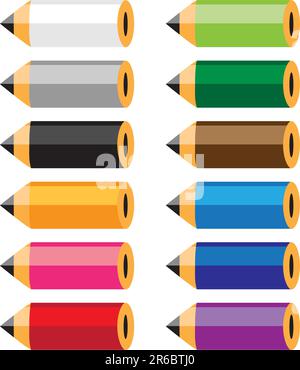 Set of colored pencils for your design Stock Vector