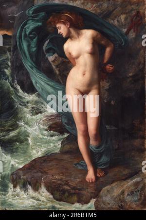 Andromeda, in Greek mythology the wife of Perseus and the daughter of the Ethiopian king Cepheus. To atone for her mother's hubris, Andromeda is to be offered as a human sacrifice to a sea monster of Poseidon and is chained to a rock, painting by Edward John Poynter, Historical, digitally restored reproduction from a 19th century original  /  Andromeda, in der griechischen Mythologie die Gattin des Perseus und die Tochter des äthiopischen Königs Kepheus. Um die Hybris ihrer Mutter zu sühnen, soll Andromeda als Menschenopfer einem Seeungeheuer des Poseidon dargebracht werden und wird an einen F Stock Photo