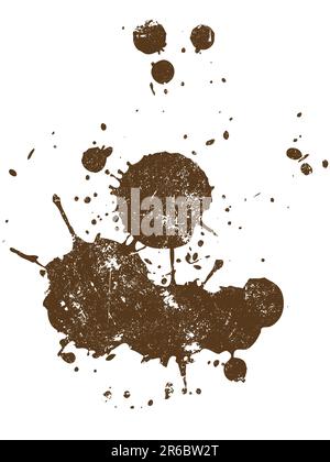 Grunge Splat  -  Background is transparent so they can be overlayed on other Illustrations or Images. Stock Vector