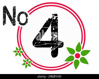 Chart Countdown in Red and Black No 4 (Vector Format) Stock Vector