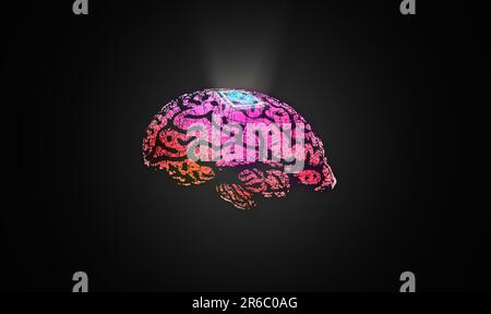 Microchip is implanted in human brain. Neural implants. Brain-computer ...
