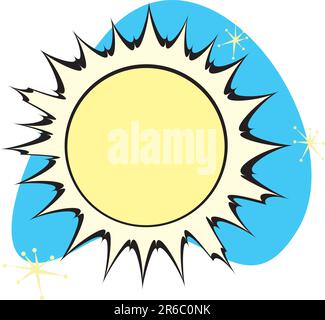 Retro Sun is part of a complete set of Solar System Planets for download. Stock Vector