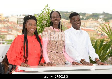 May 21, 2023, CANNES, France: CANNES, FRANCE - MAY 21: Khady Mane, Director Ramata-Toulaye Sy and Mamadou Diallo attend the ''Banel E Adama'' photocall at the 76th annual Cannes film festival at Palais des Festivals on May 21, 2023 in Cannes, France. (Credit Image: © Frederick Injimbert/ZUMA Press Wire) EDITORIAL USAGE ONLY! Not for Commercial USAGE! Stock Photo