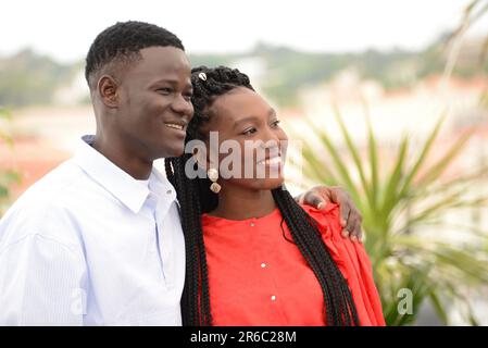 May 21, 2023, CANNES, France: CANNES, FRANCE - MAY 21: Mamadou Diallo and Khady Mane attend the ''Banel E Adama'' photocall at the 76th annual Cannes film festival at Palais des Festivals on May 21, 2023 in Cannes, France. (Credit Image: © Frederick Injimbert/ZUMA Press Wire) EDITORIAL USAGE ONLY! Not for Commercial USAGE! Stock Photo