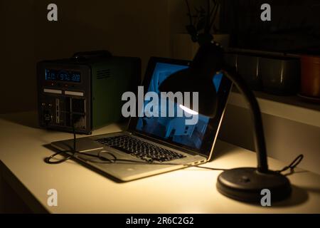 portable charging station charges gadgets Stock Photo
