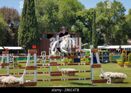 Rome, Italy. 27th May, 2023. Giacomo Casadei (ITA) during the 90° CSIO ROMA 2023, CSIO5* Nations Cup - 1.55m - 110.000 EUR - LR - LORO PIANA TROPHY, at Piazza di Siena in Rome, Italy. (Photo by Gennaro Leonardi/Pacific Press/Sipa USA) Credit: Sipa USA/Alamy Live News Stock Photo