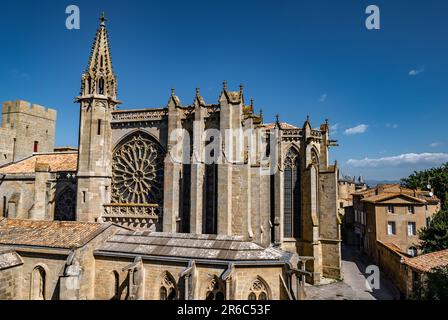 Basilica Saints Nazarius And Celsus In The Ancient Fortress City Carcassonne In Occitania, France Stock Photo