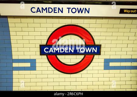 LONDON- MARCH 21, 2023: Camden Town Underground Station, a Northern Line station in Camden area of north London Stock Photo