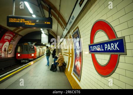 LONDON- MARCH 21, 2023: Tufnell Park Underground Station, a Northern Line station in Islington Camden area of north London Stock Photo