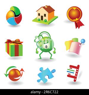 Vector icon set for web and print usage. Stock Vector