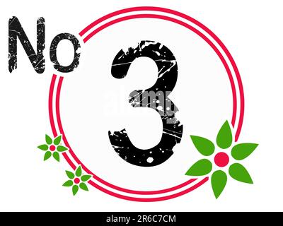 Chart Countdown in Red and Black No 3 (Vector Format) Stock Vector