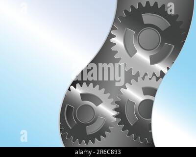 Background image with color gear mechanism on white background Stock ...