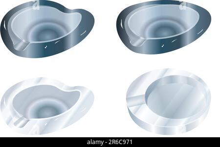 Four glass ashtrays, eps file, can be enlarged unlimited Stock Vector