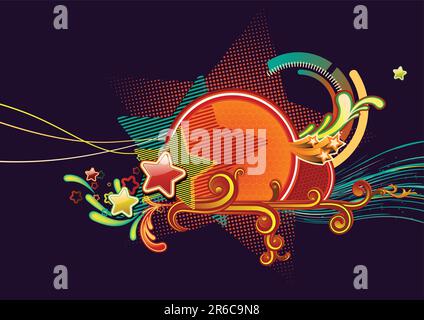 Vector illustration of Candy colorful stars background. Stock Vector