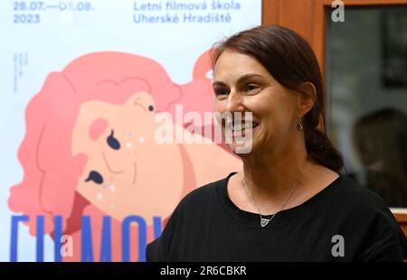 Uherske Hradiste, Czech Republic. 08th June, 2023. Director of Summer Film School Radana Korena during the meeting with the organisers of Summer Film School (LFS), presentation of this year's film sections, accompanying programme and news in Uherske Hradiste, Czech Republic, June 8, 2023. Credit: Dalibor Gluck/CTK Photo/Alamy Live News Stock Photo