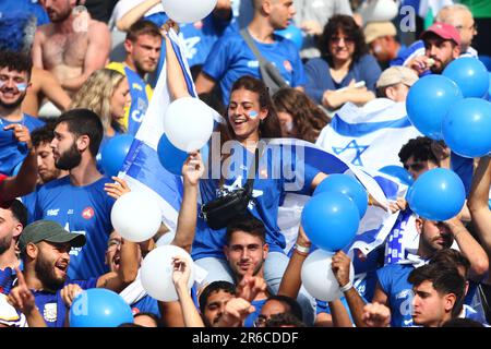 La Plata, Argentina. 8th June, 2023. Supporters of Israel during the semifinal match of World Cup FIFA U20 at Diego Maradona Stadium ( Credit: Néstor J. Beremblum/Alamy Live News Stock Photo