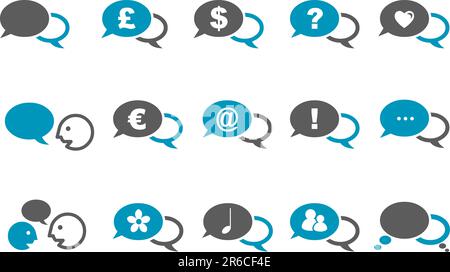 Vector icons pack - Blue Series, baloon collection Stock Vector