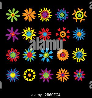Set of design elements, flowers Stock Vector