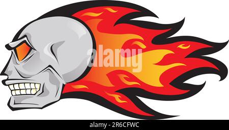 Flaming skull Stock Vector