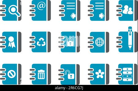 Vector icons pack - Blue Series, document collection Stock Vector