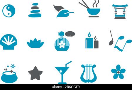 Vector icons pack - Blue Series, zen collection Stock Vector