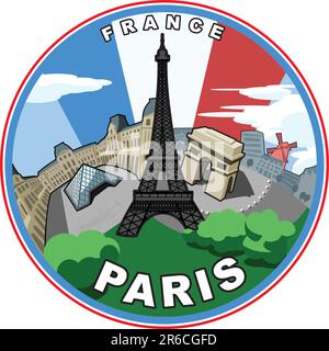 Illustration based on the city of Paris. Stock Vector