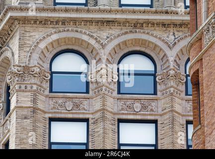 817 Broadway is a NYC-designated landmark office building at the eastern edge of Greenwich Village, built in 1898 to plans of George B. Post. Stock Photo