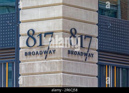 817 Broadway is a NYC-designated landmark office building at the eastern edge of Greenwich Village, built in 1898 to plans of George B. Post. Stock Photo