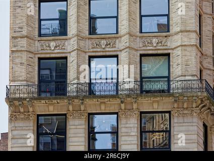 817 Broadway is a NYC-designated landmark office building at the eastern edge of Greenwich Village, built in 1898 to plans of George B. Post. Stock Photo