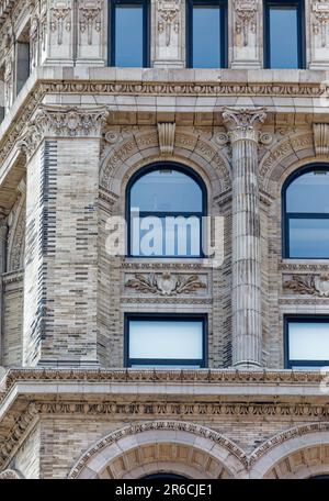 817 Broadway is a NYC-designated landmark office building at the eastern edge of Greenwich Village, built in 1898 to plans of George B. Post. Stock Photo