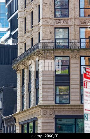 817 Broadway is a NYC-designated landmark office building at the eastern edge of Greenwich Village, built in 1898 to plans of George B. Post. Stock Photo